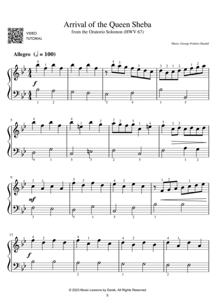 BEST OF BAROQUE MUSIC (50 TUNES) - Sheet Music Collection [EASY PIANO] image number null
