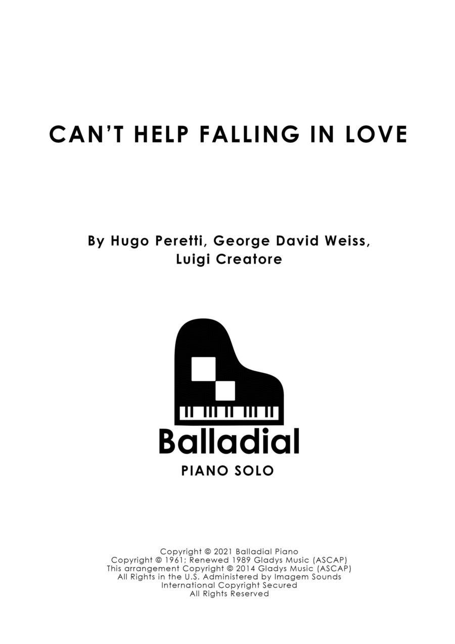 Can't Help Falling In Love Piano Solo scores gallery preview page 1