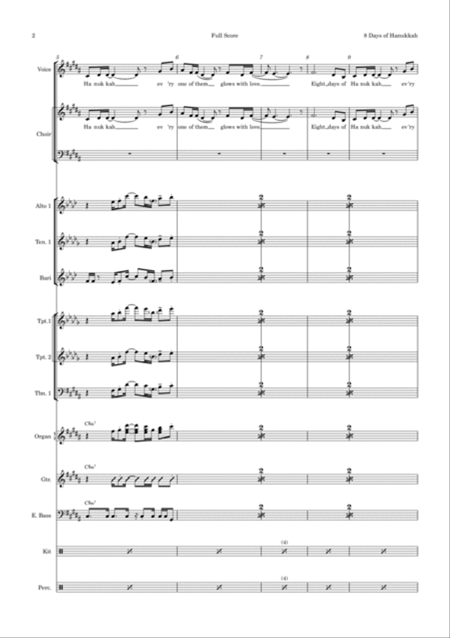 8 Days Of Hanukkah School and Community scores gallery preview page 2