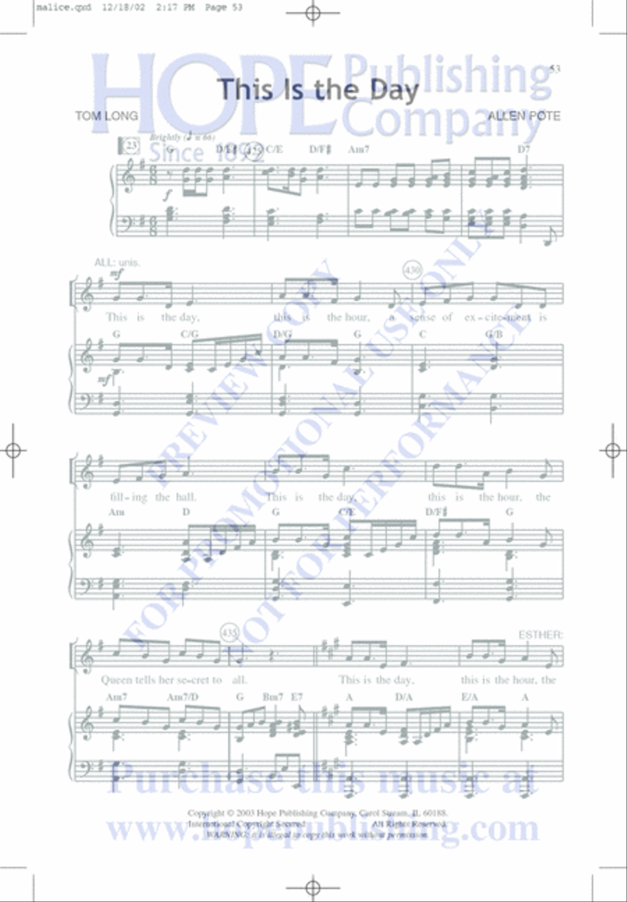 Malice in the Palace Unison Choir scores gallery preview page 53
