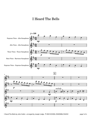 Book cover for I Heard The Bells for Saxophone Quartet in Schools