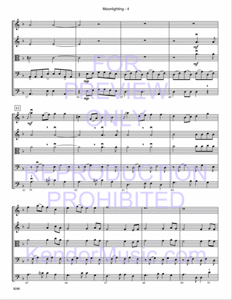 Moonlighting (based on Moonlight Sonata) String Orchestra scores gallery preview page 5