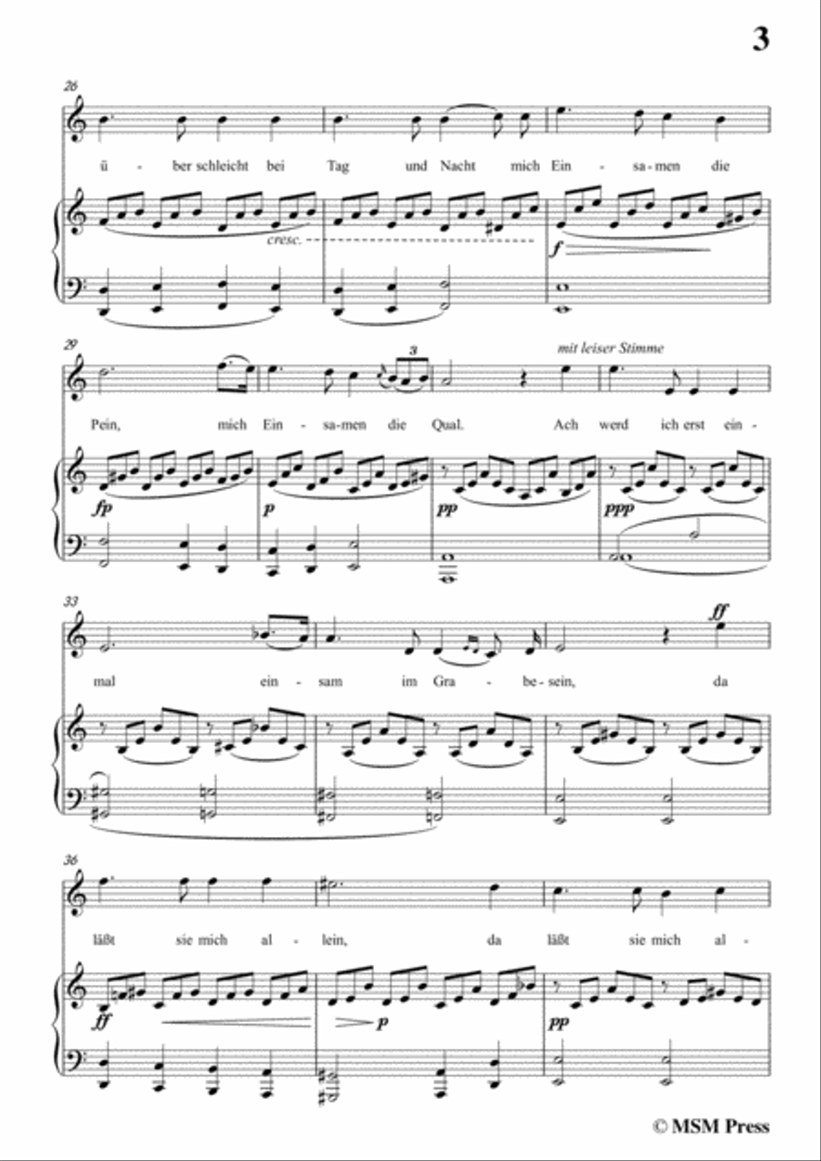 Schubert-Gesänge des Harfners,Op.12 No.1,in a minor,for Voice&Piano Voice scores gallery preview page 5