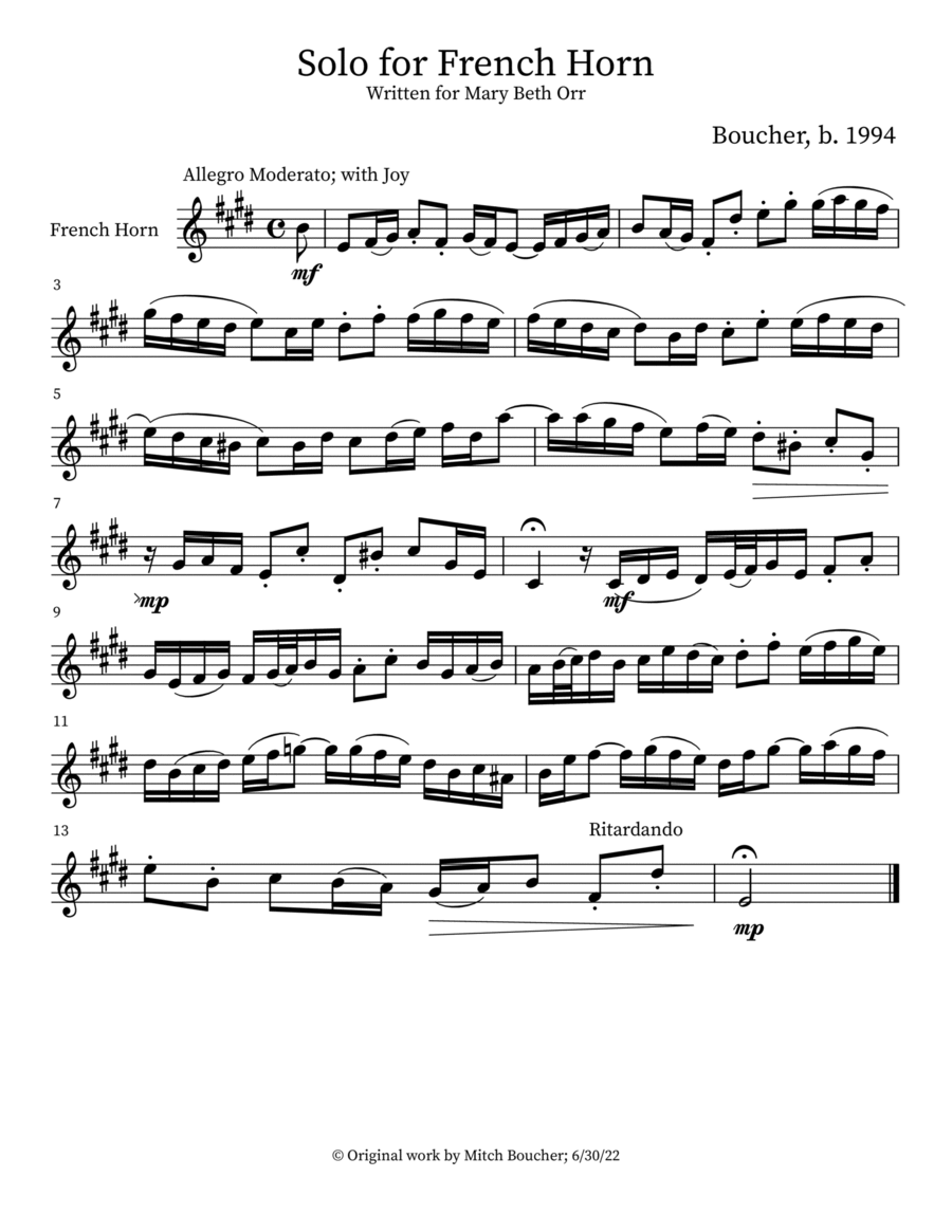 Music for french on sale horn