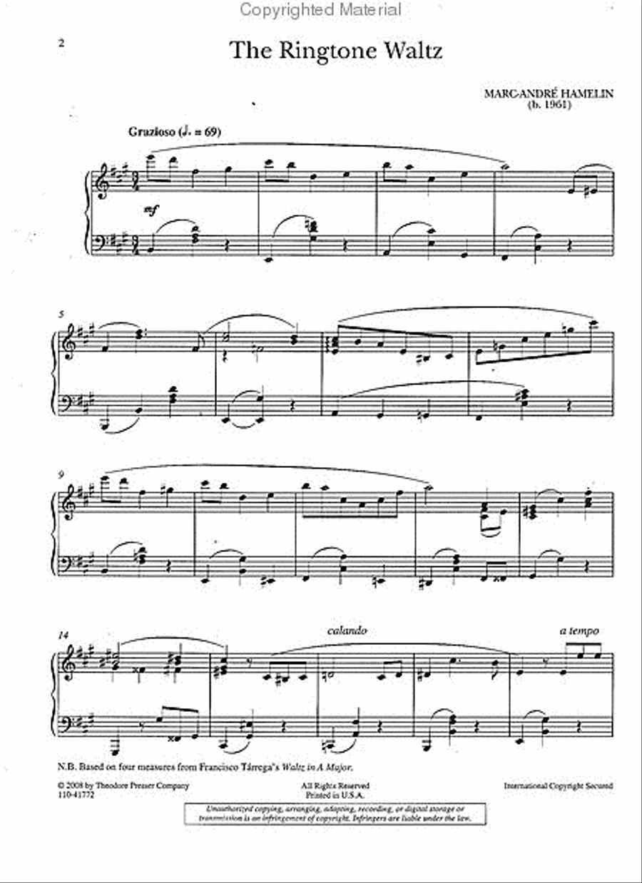 The Ringtone Waltz Chamber Music scores gallery preview page 2