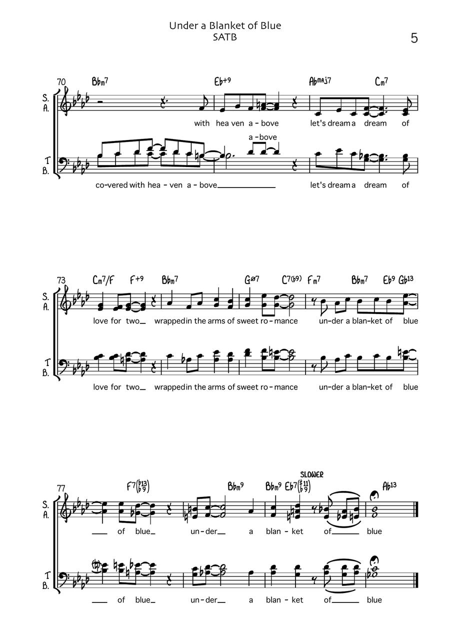 Under A Blanket Of Blue Under A Blanket Of Blue 4-Part scores gallery preview page 5