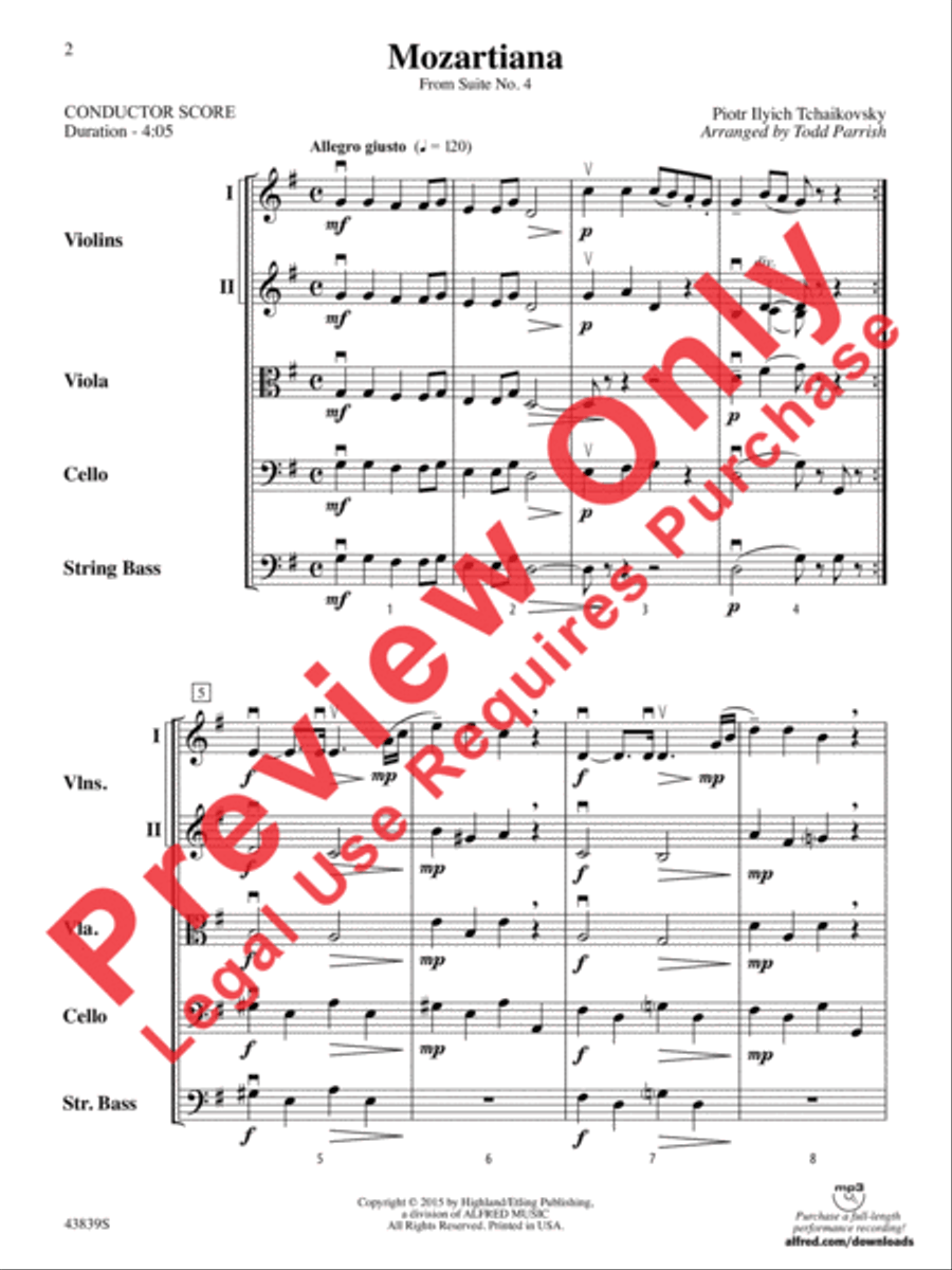 Mozartiana Mozartiana String Orchestra scores gallery preview page 3