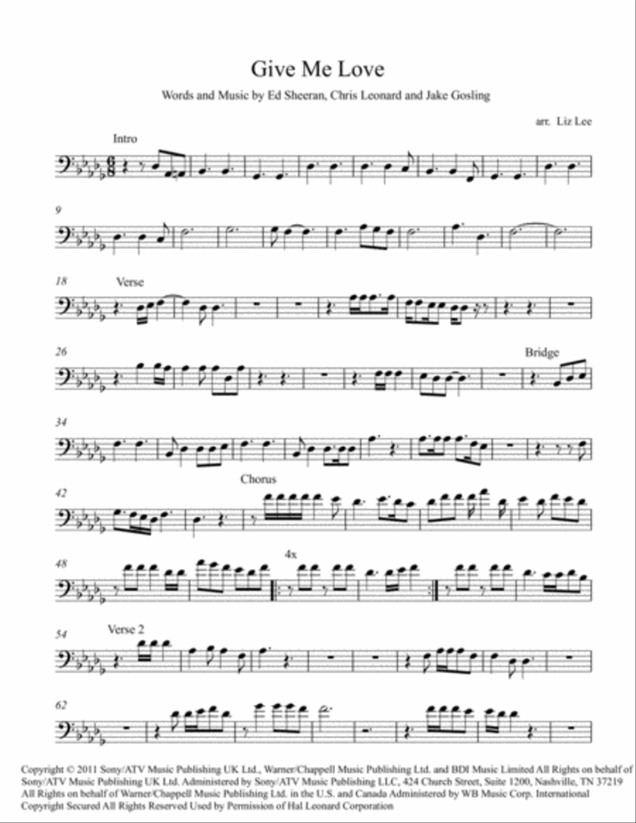 Give Me Love Cello Solo scores gallery preview page 2