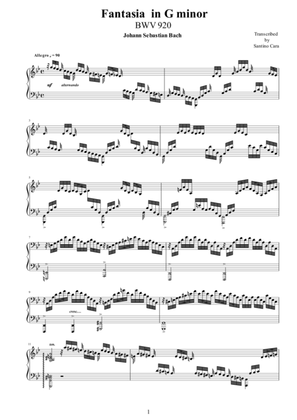 Book cover for Fantasia in G minor BWV 920