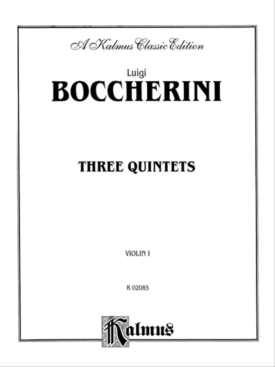 Three Quintets: 1st Violin String Quintet scores gallery preview page 1