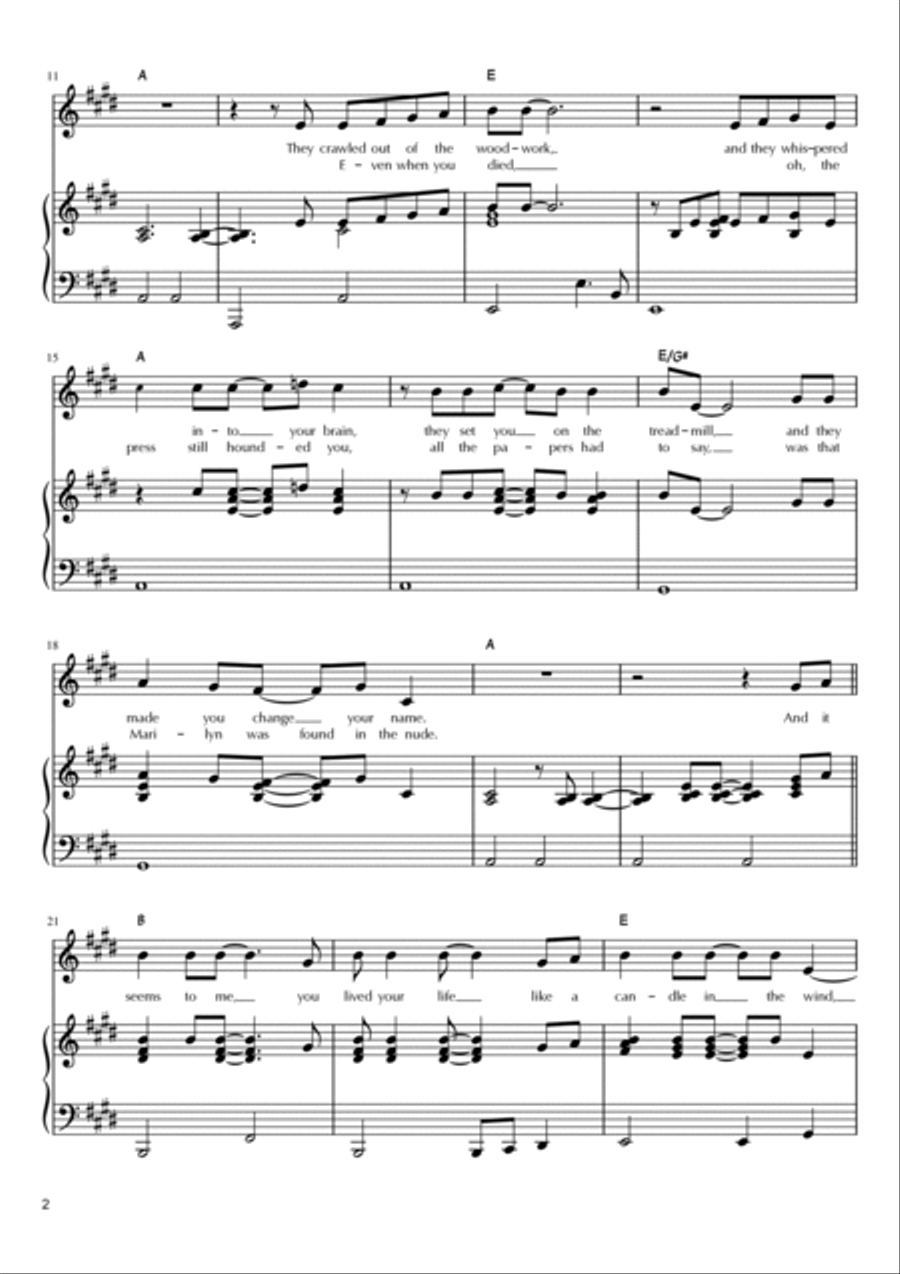 Candle In The Wind Voice scores gallery preview page 2