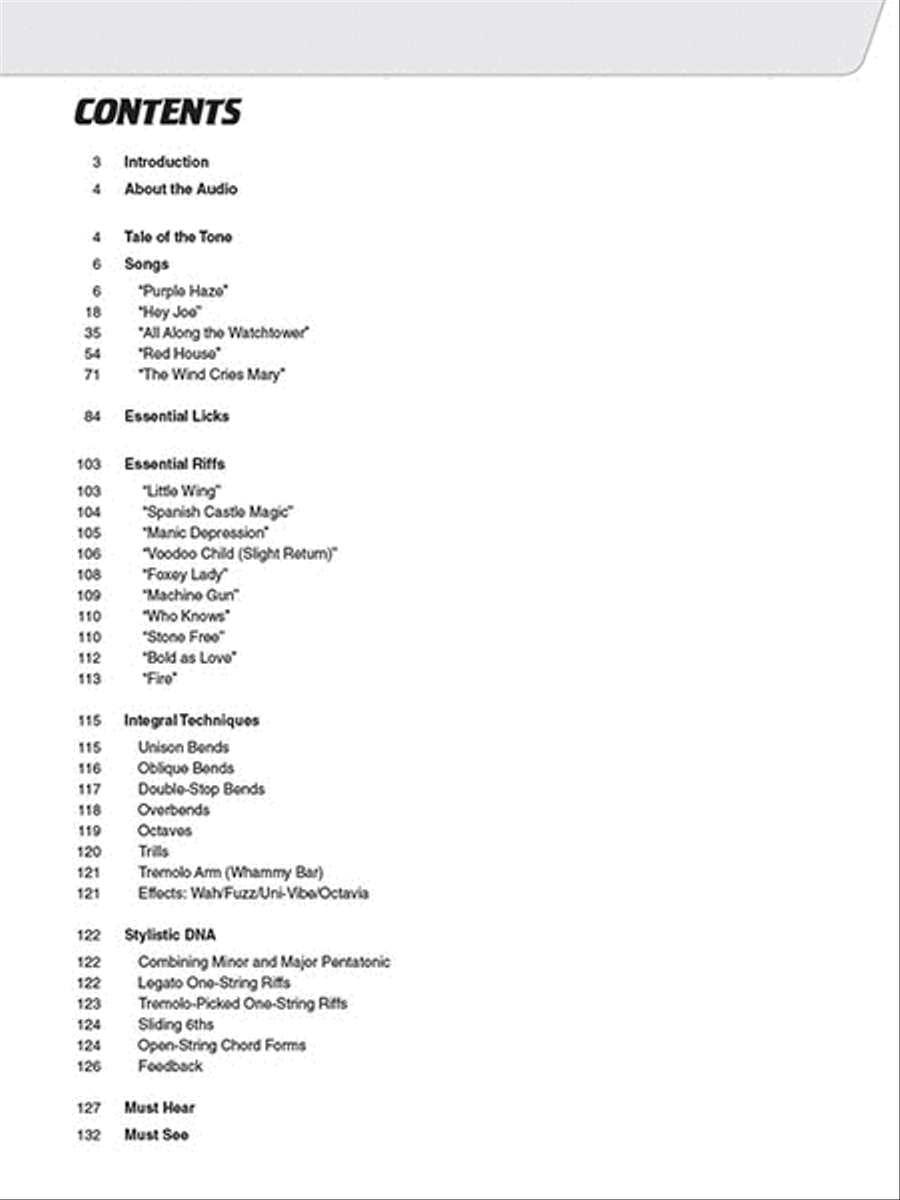 Play like Jimi Hendrix Guitar Tablature scores gallery preview page 2