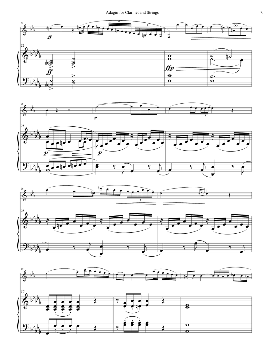Heinrich Baermann: Adagio for Clarinet and Piano Heinrich Baermann: Adagio for Clarinet and Piano Clarinet Solo scores gallery preview page 3