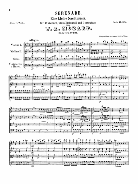 Mozart: Eine Kleine Nachtmusik, K. 525