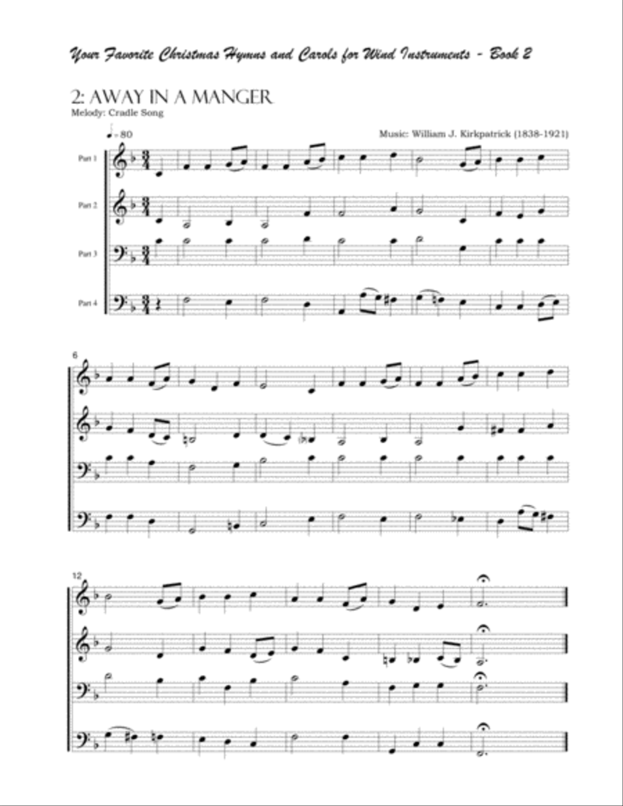 Your Favorite Christmas Hymns and Carols for Wind Instruments Book 2 Concert Band scores gallery preview page 5