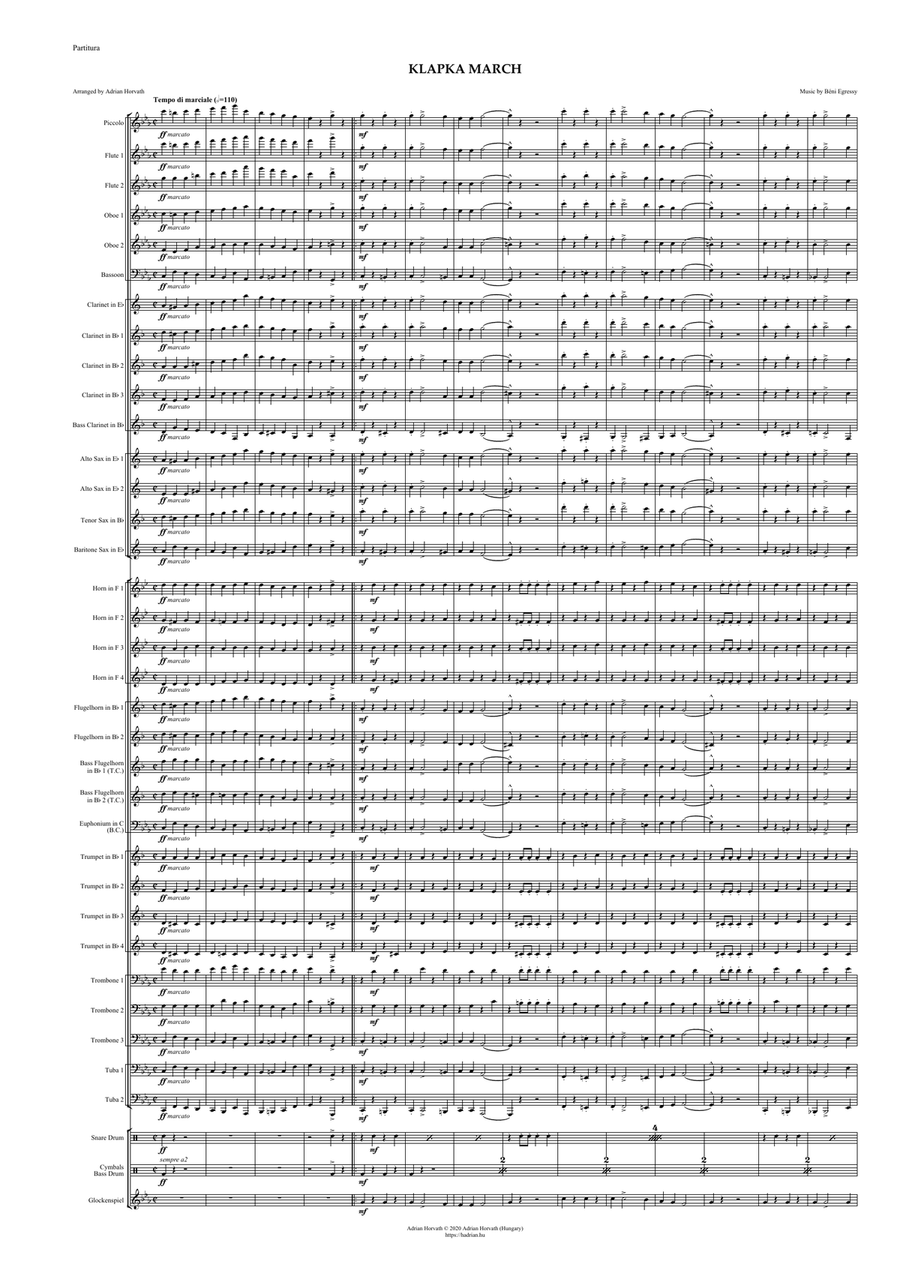 Klapka March Concert Band scores gallery preview page 3