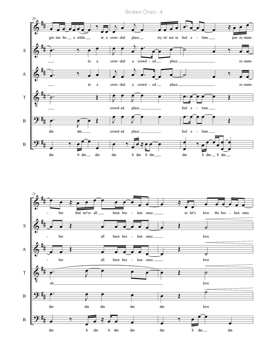 Broken Ones A Cappella scores gallery preview page 4