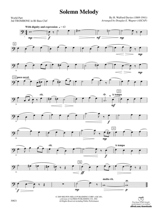 Solemn Melody: (wp) 3rd B-flat Trombone B.C.