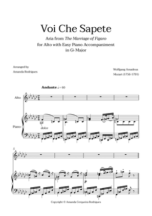 Voi Che Sapete from "The Marriage of Figaro" - Easy Alto and Piano Aria Duet in Gb Major