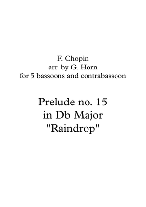 Book cover for Chopin, Prelude no. 15 in Db major for five bassoons and contrabassoon