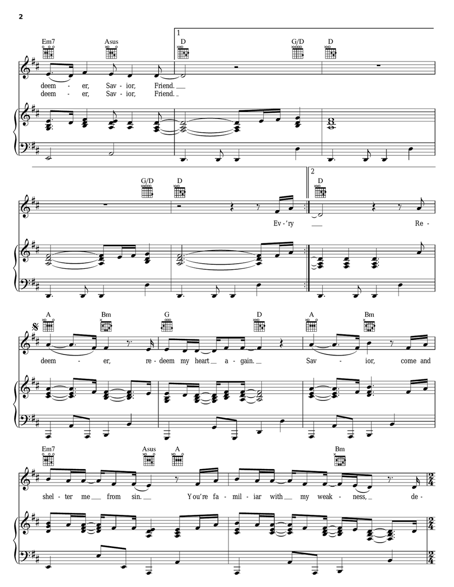 Redeemer, Savior, Friend Redeemer, Savior, Friend Acoustic Guitar scores gallery preview page 2