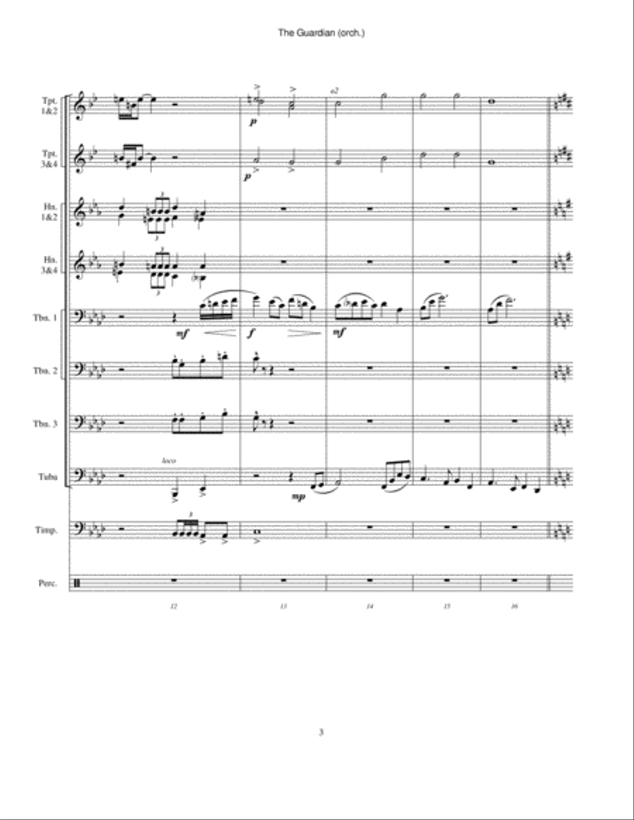 The Guardian (orch. brass version) Full Orchestra scores gallery preview page 3