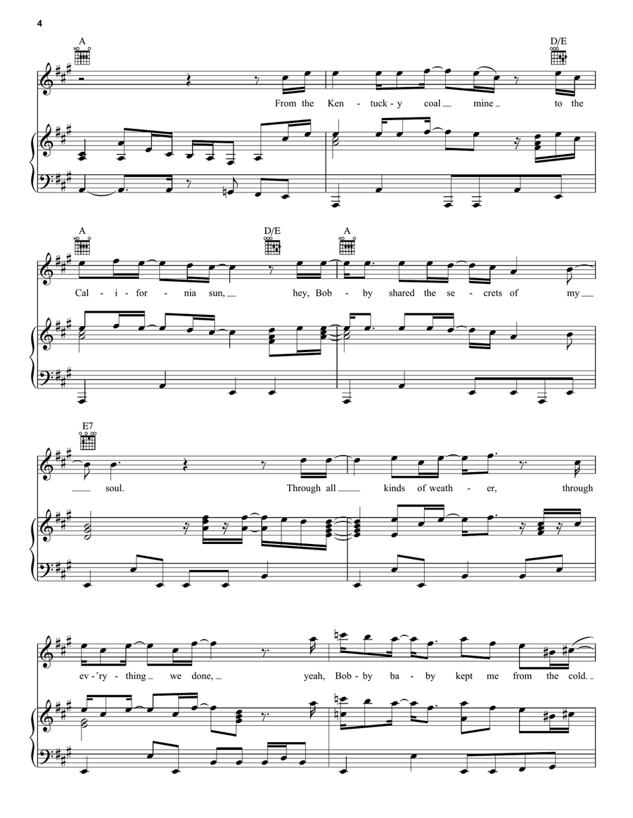 Me And Bobby McGee Me And Bobby McGee Piano, Vocal, Guitar scores gallery preview page 4