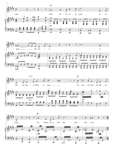 HENSEL: Nachtwanderer, Op. 7 no. 1 (transposed to E major and E-flat major)