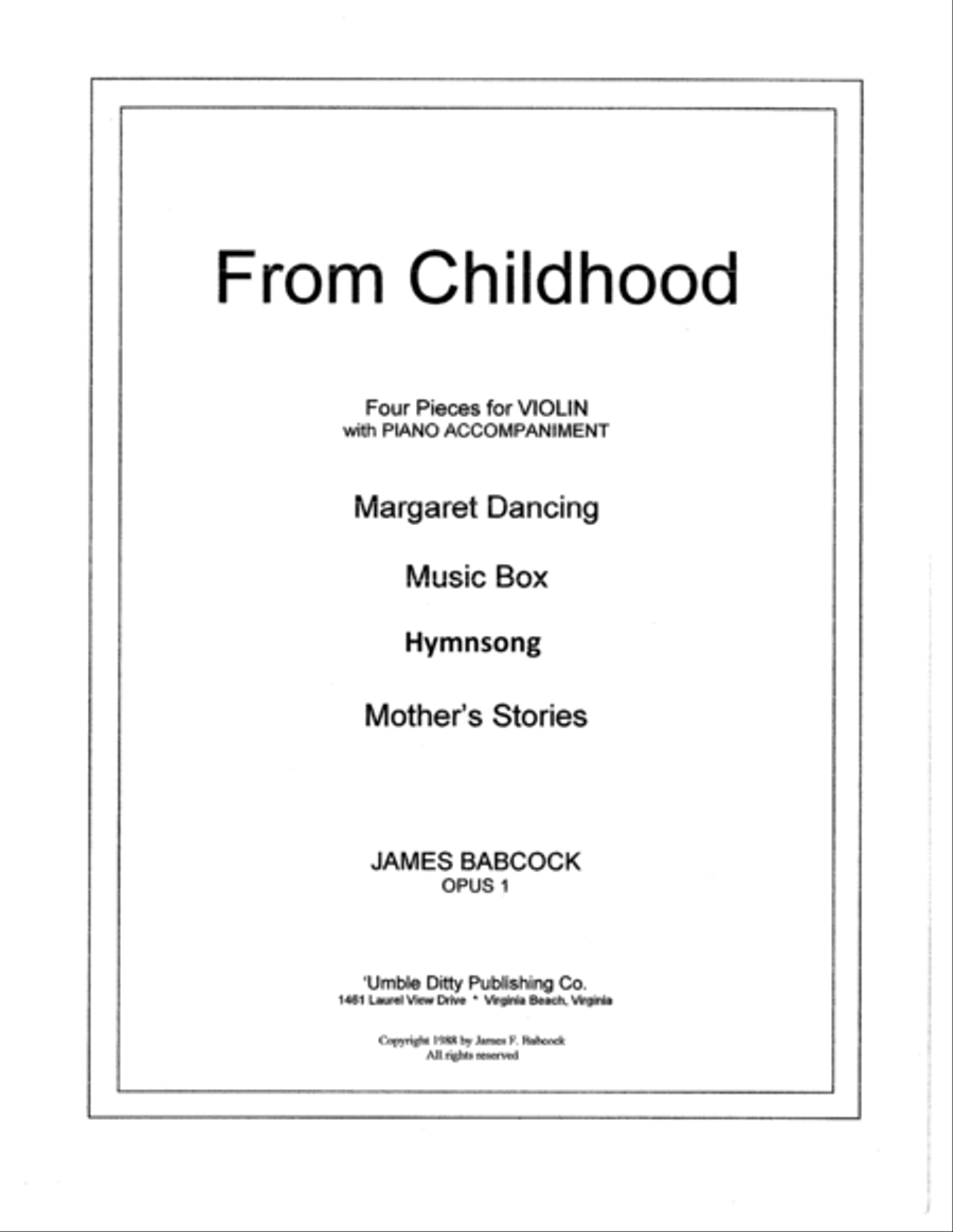 FROM CHILDHOOD four pieces for violin Violin Solo scores gallery preview page 2