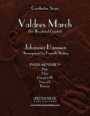 Book cover for Valdres March (for Woodwind Quintet)