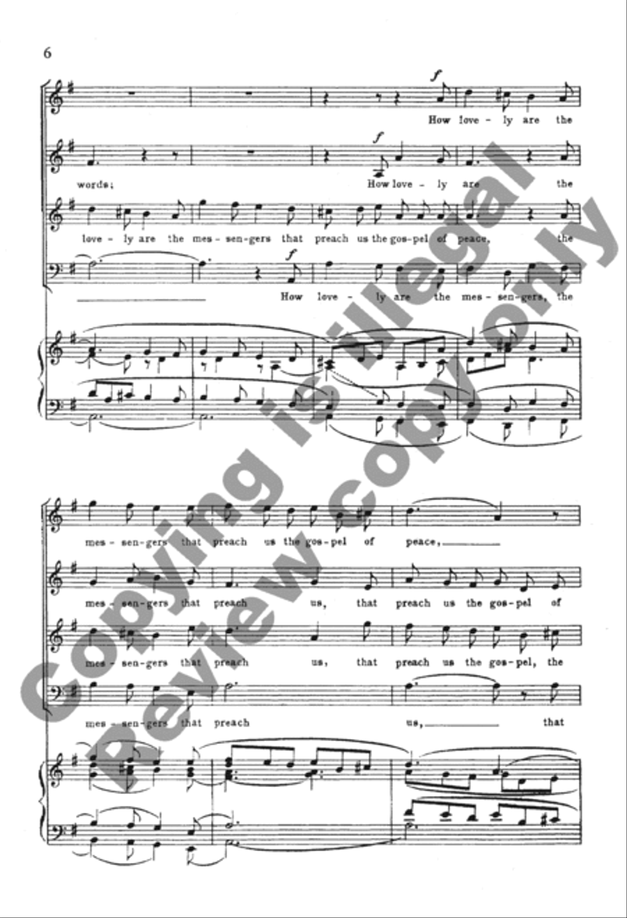 St. Paul: How Lovely Are the Messengers 4-Part scores gallery preview page 6