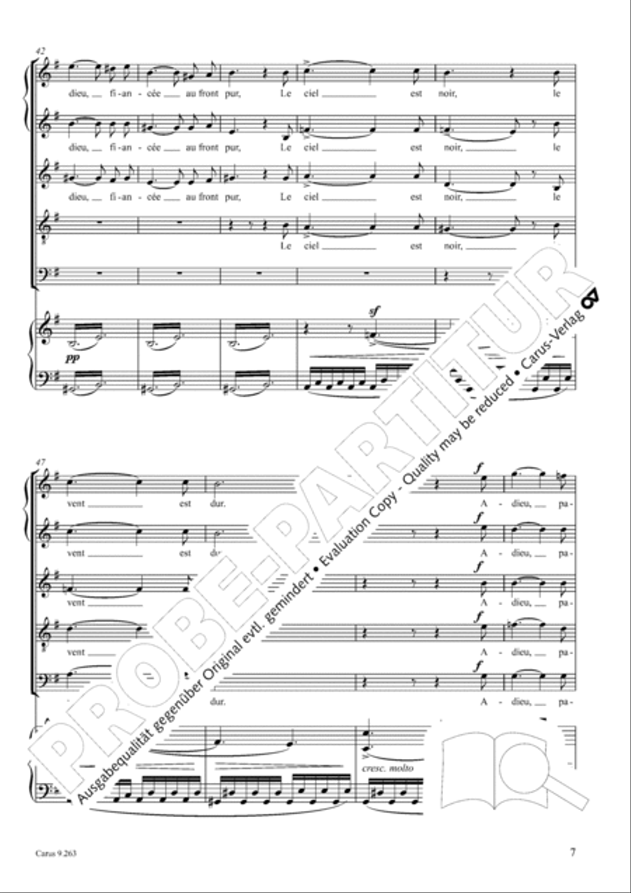 Chant de ceux qui s'en vont sur mer SSATB scores gallery preview page 8