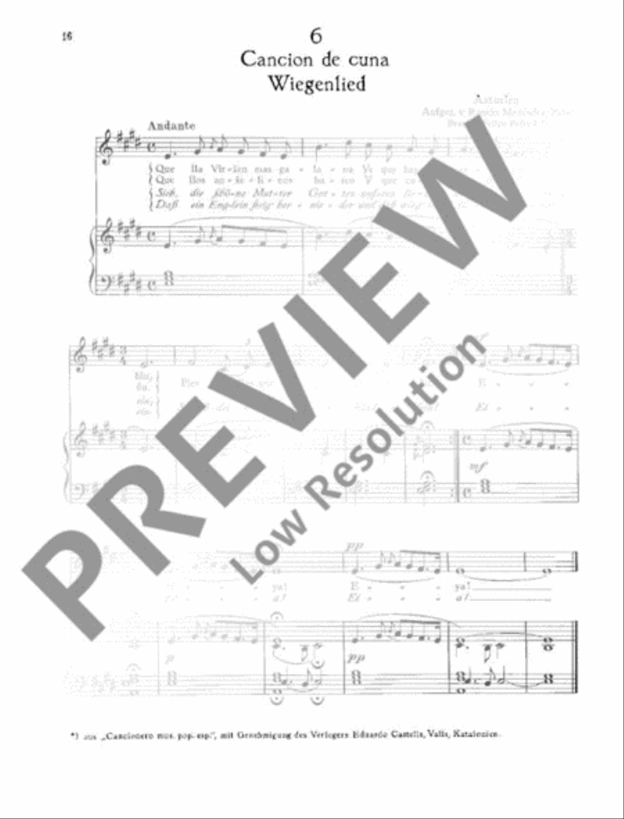 Spanische und portugiesische Volkslieder Voice Solo scores gallery preview page 17