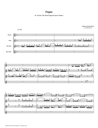 Fugue 19 from Well-Tempered Clavier, Book 2 (Flute Quartet)