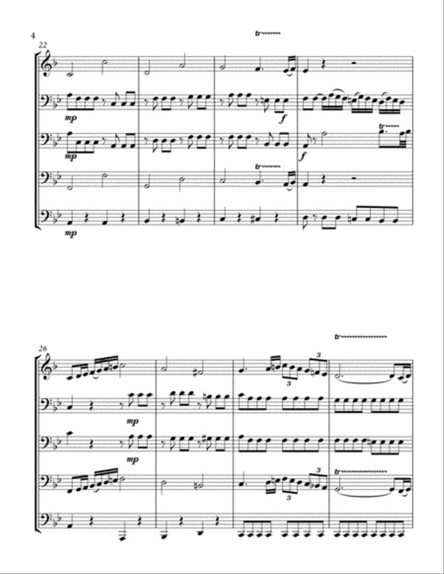 Horn Concerto No 1 mvt 1 Brass Ensemble scores gallery preview page 5