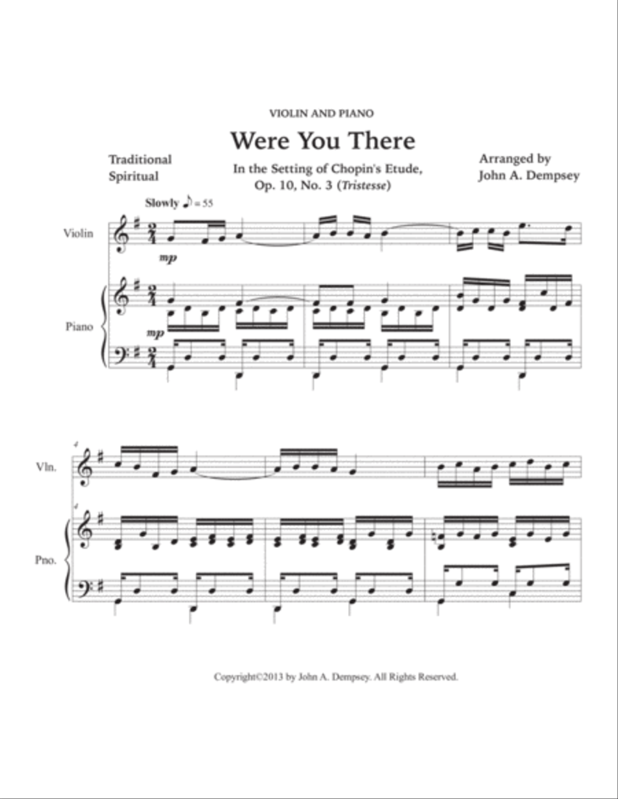 Were You There (Violin and Piano) Violin Solo scores gallery preview page 5