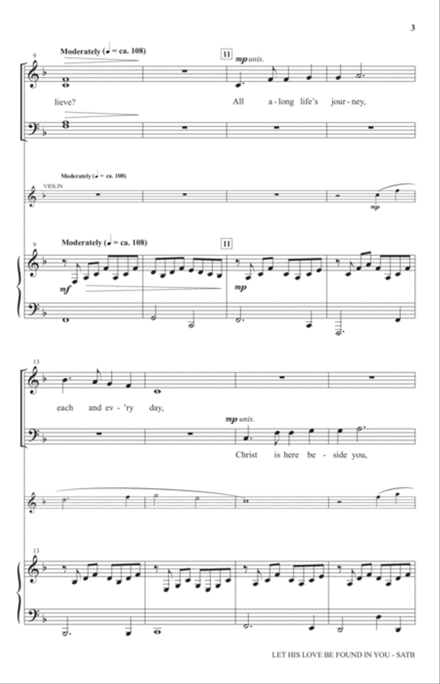 Let His Love Be Found In You 4-Part scores gallery preview page 2