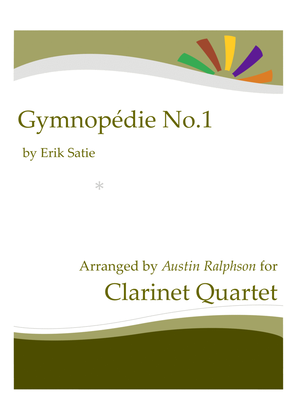 Book cover for Gymnopedie No.1 - clarinet quartet