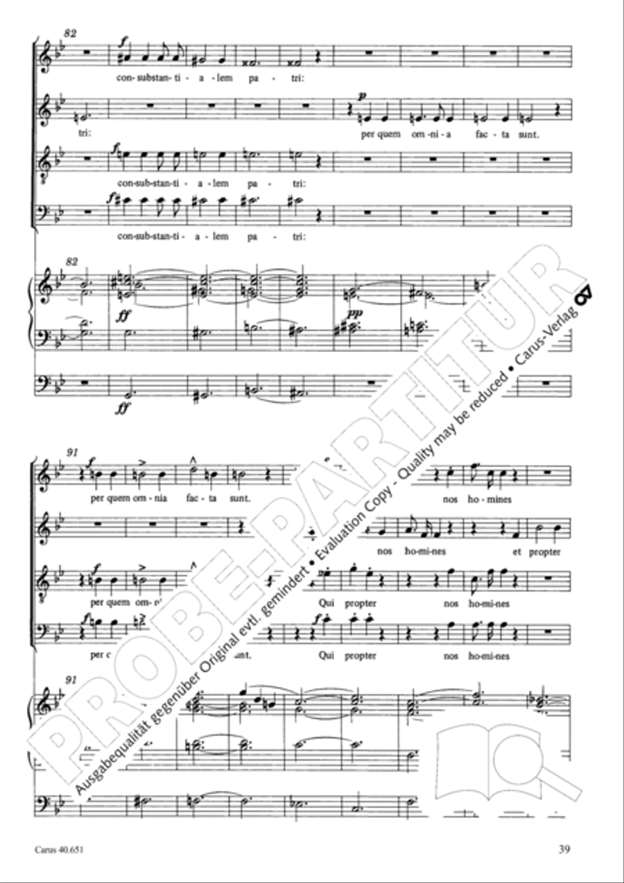 Mass in D Major (Missa in D) 4-Part scores gallery preview page 48