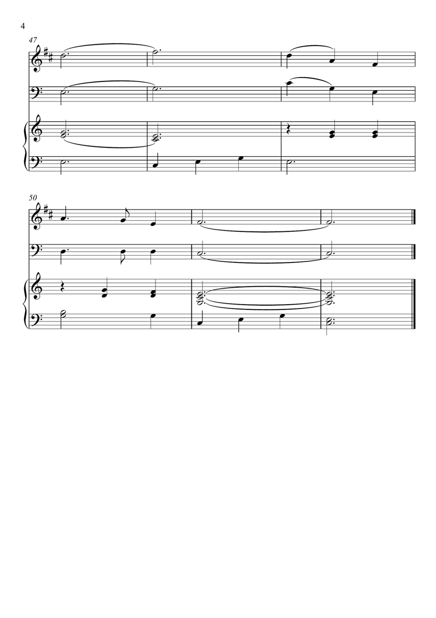 Franz Gruber - Silent Night (Tenor Saxophone and Double Bass Duet) Small Ensemble scores gallery preview page 4