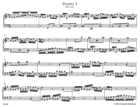 Duette aus dem "Dritten Teil der Klavieruebung" BWV 802-805