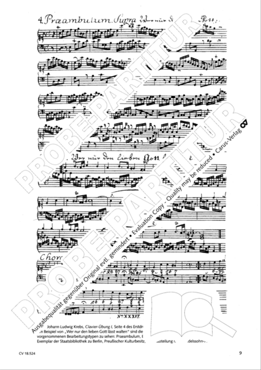 Chorale arrangements. First part of the Clavier-Ubung Collection / Songbook scores gallery preview page 10