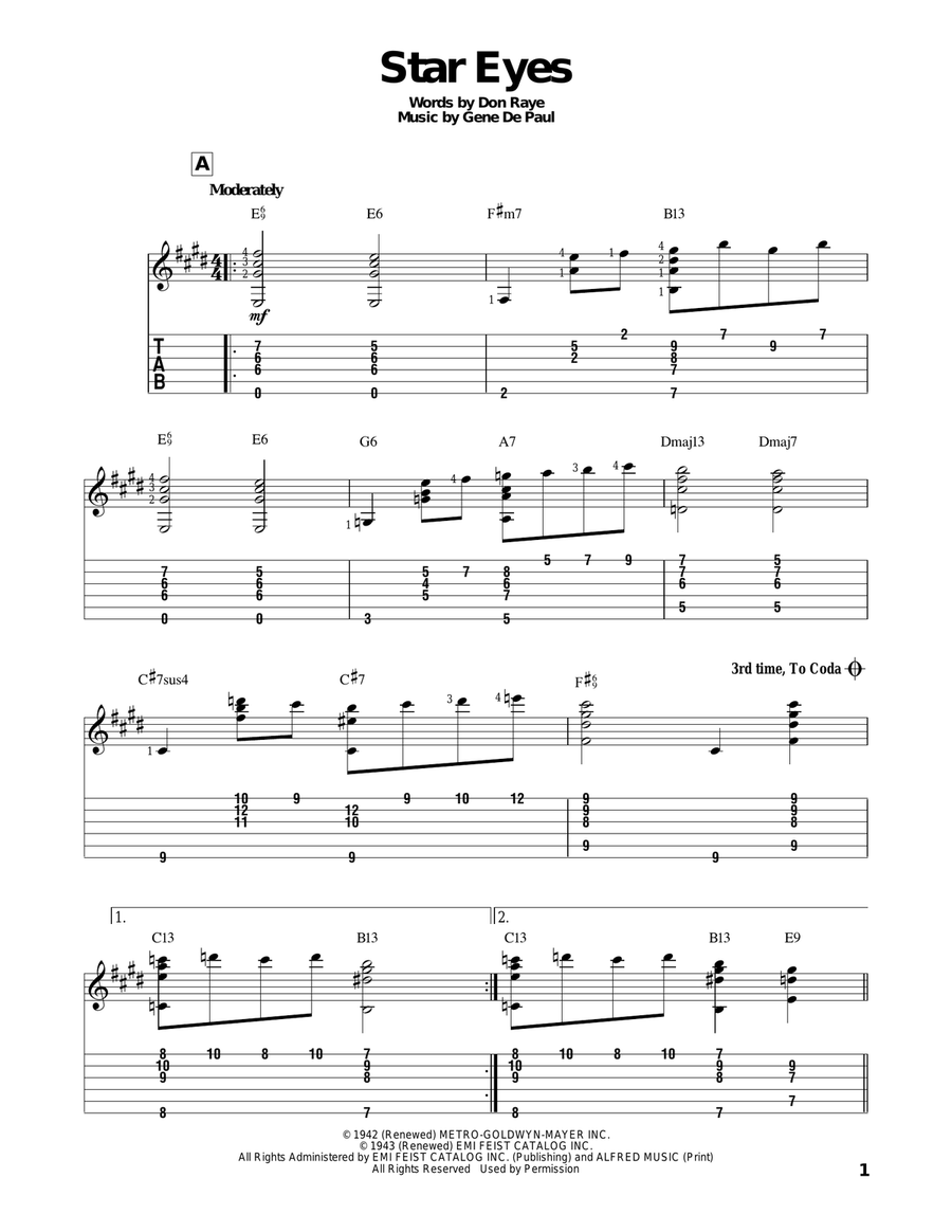 Star Eyes Electric Guitar scores gallery preview page 1