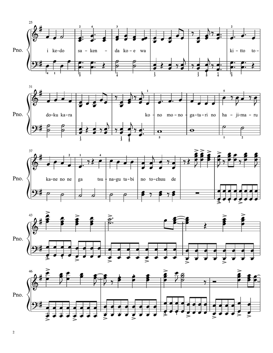 Courage - Sword Art Online Piano Solo scores gallery preview page 2