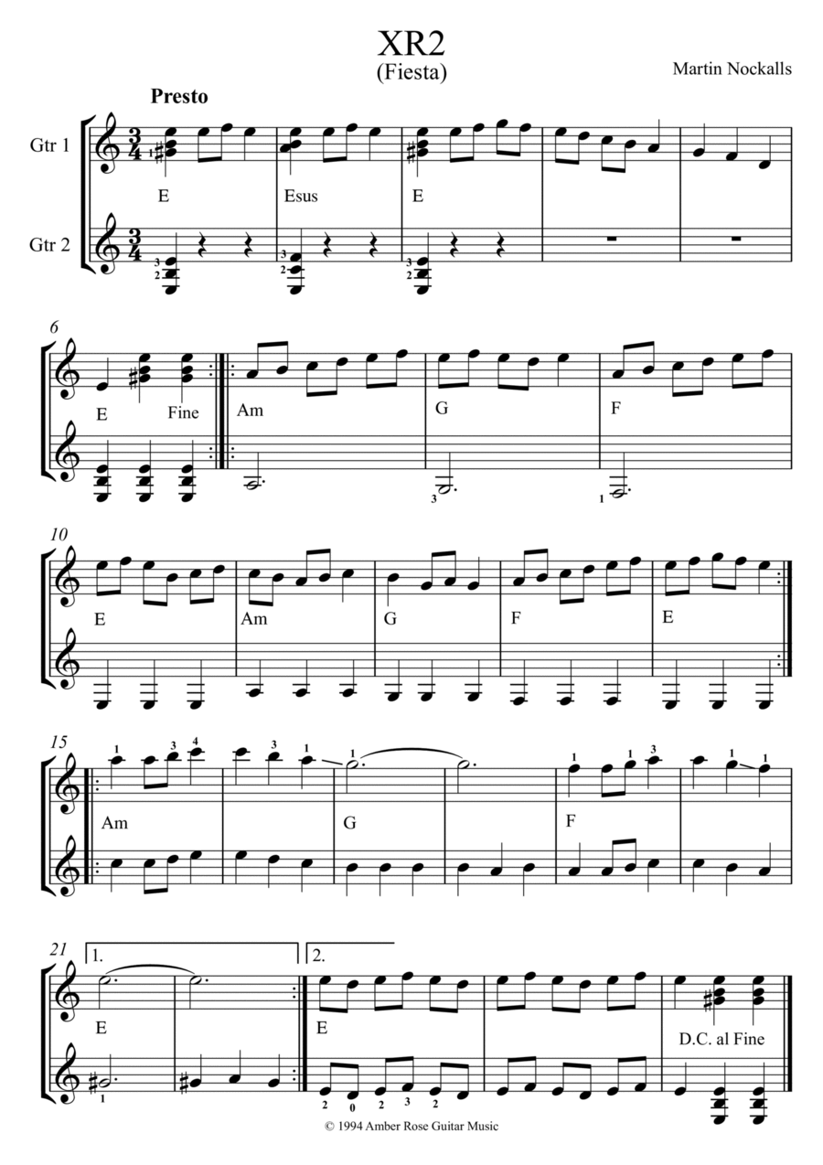 XR2 (Fiesta) XR2 (Fiesta) Classical Guitar scores gallery preview page 1