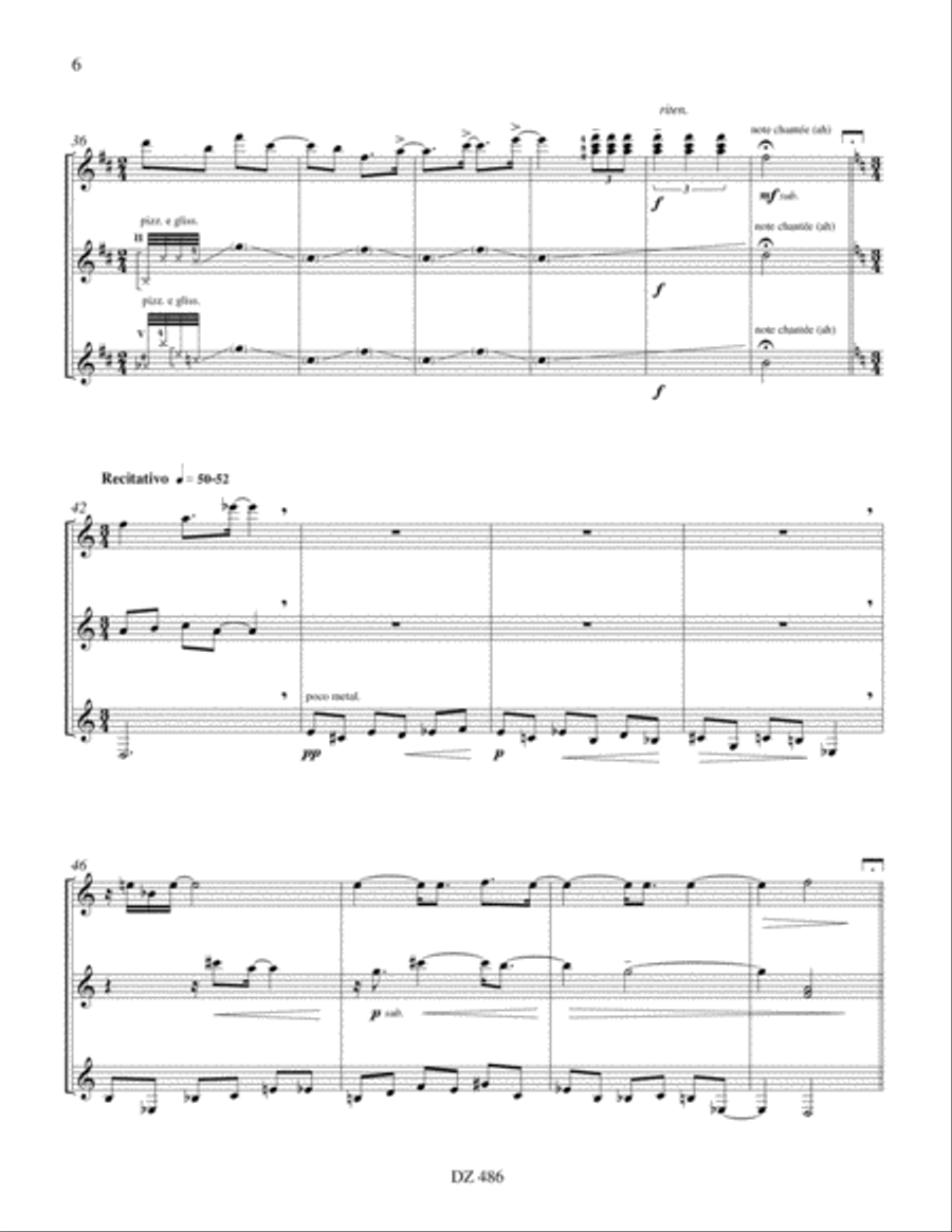 Vent arracheur d'âme, tu as choisi la nuit Guitar Ensemble scores gallery preview page 6