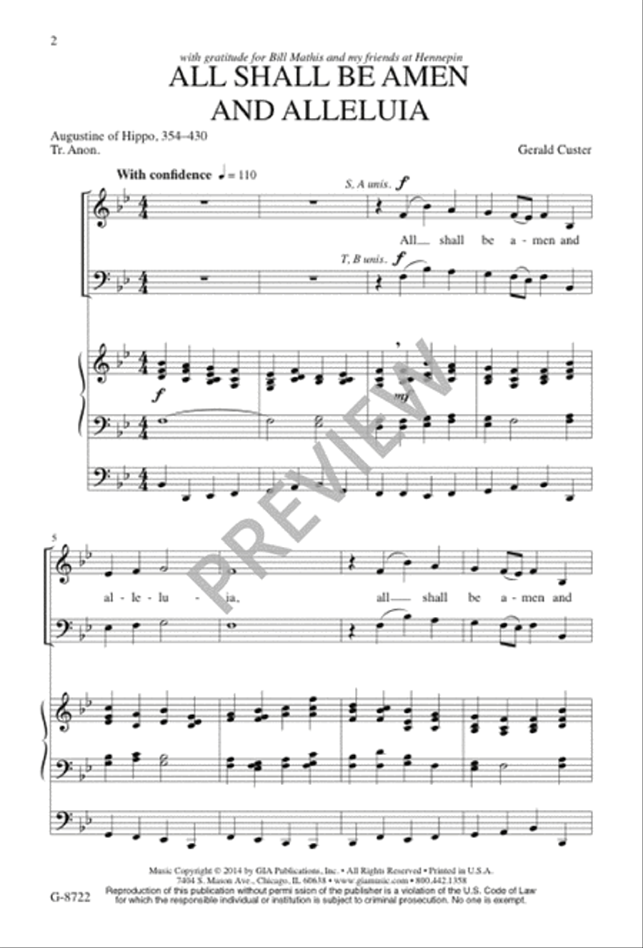 All Shall Be Amen and Alleluia Divisi scores gallery preview page 3