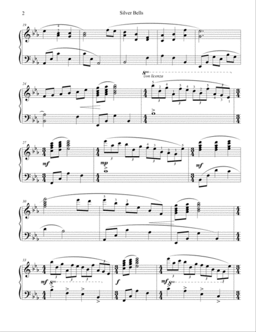 Silver Bells Piano Solo scores gallery preview page 3