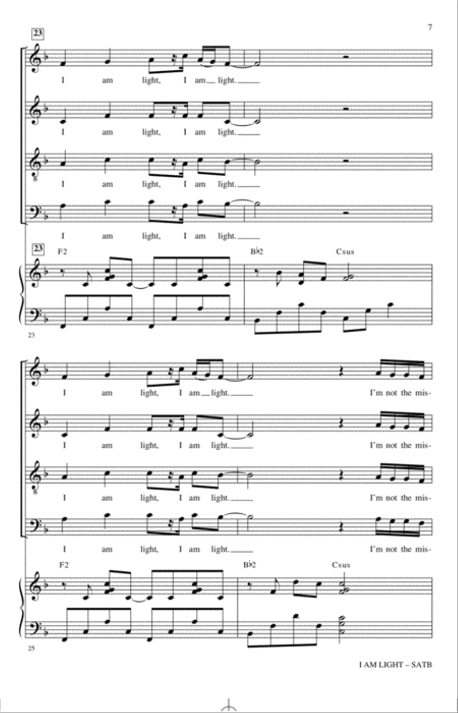 I Am Light (arr. Mark Hayes and Kimberly Lilley) 4-Part scores gallery preview page 6