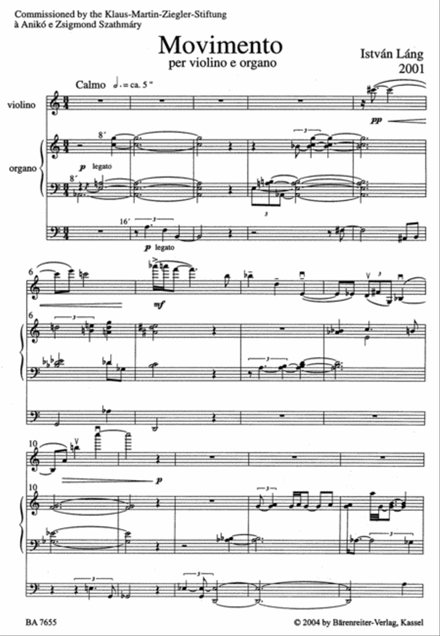Movimento per Violino e organo Violin scores gallery preview page 2